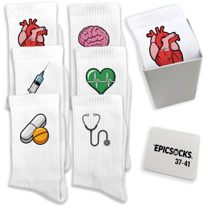 epicsocks HeartBeat Socken in 37-41 im 6er Set in Geschenkdose im 6er Set in Geschenkbox