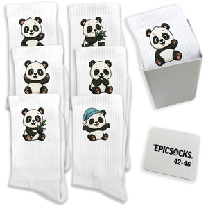 epicsocks Panda Liebe Socken in 37-41 im 6er Set in Geschenkdose im 6er Set in Geschenkbox