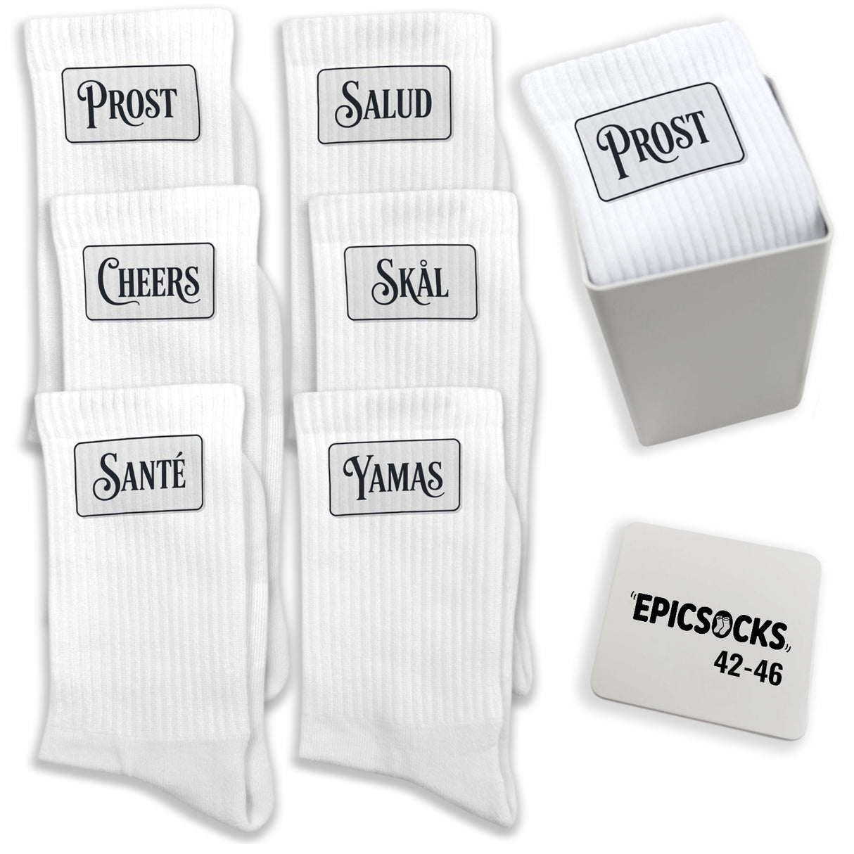 epicsocks Cheers Mix Socken in 37-41 im 6er Set in Geschenkdose im 6er Set in Geschenkbox