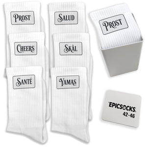 epicsocks Cheers Mix Socken in 37-41 im 6er Set in Geschenkdose im 6er Set in Geschenkbox