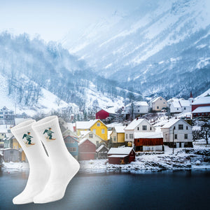 epicsocks Alpine Dreams Skifahrer Blau Socken in 37-41 im Paar