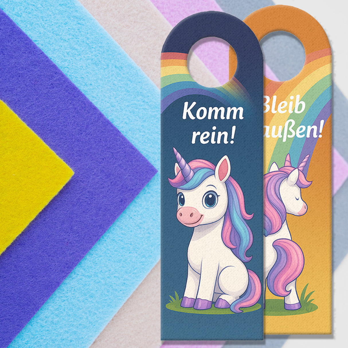 Einhorn Bleib Draußen Komm rein Türhänger Kinderzimmer