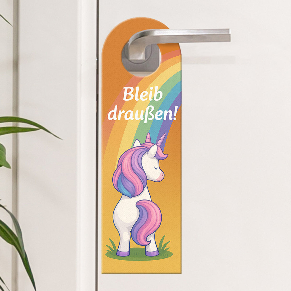 Einhorn Bleib Draußen Komm rein Türhänger Kinderzimmer