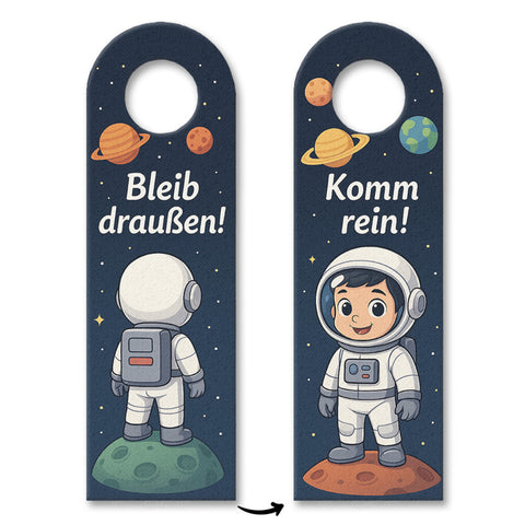Weltraum Astronaut Bleib draußen! Komm rein! Türhänger