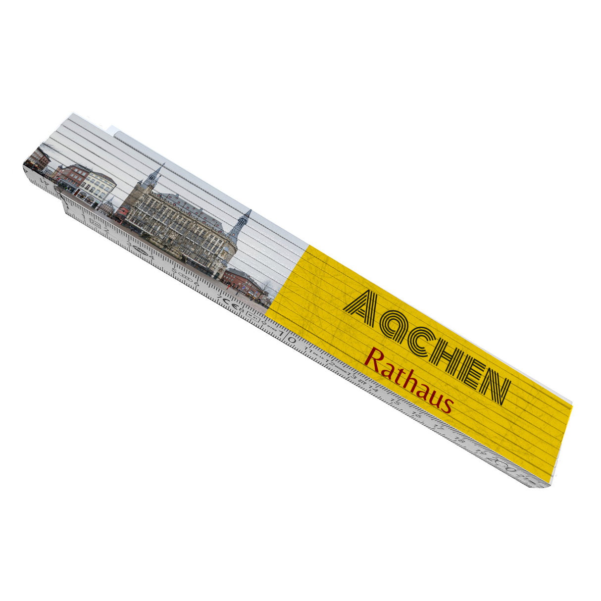 streetline Aachen Rathaus Meterstab aus Holz