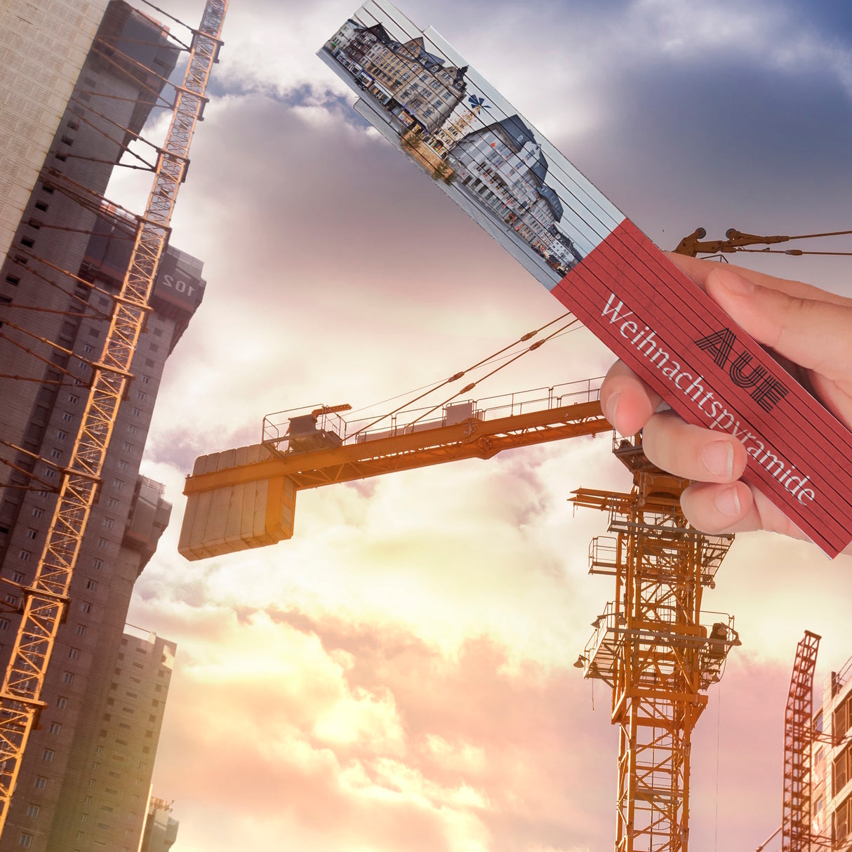 streetline Aue Weihnachtspyramide Meterstab aus Holz