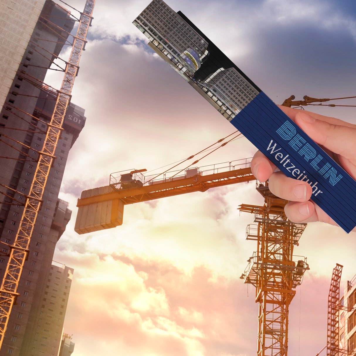 streetline Berlin Weltzeituhr Meterstab aus Holz