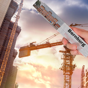 streetline Bernburg Hauptbahnhof Meterstab aus Holz