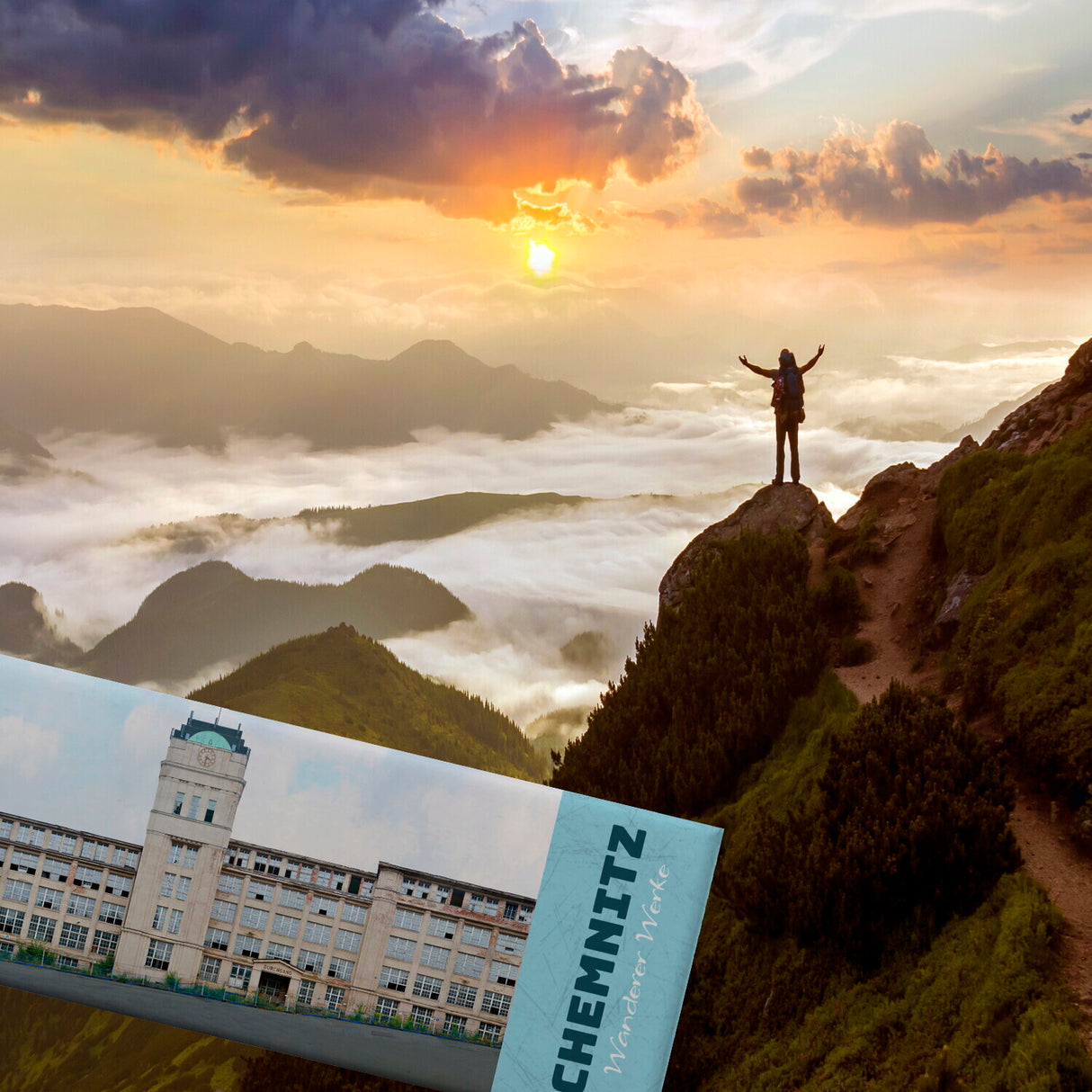 streetline Chemnitz Wanderer Werke Panorama Souvenir Magnet