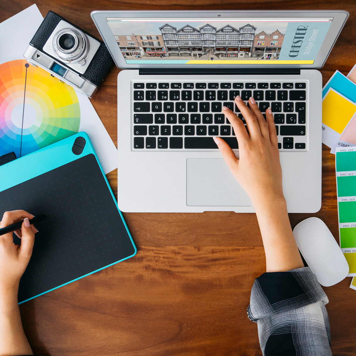 streetline CHESTER Bridge Street Panorama Souvenir Magnet