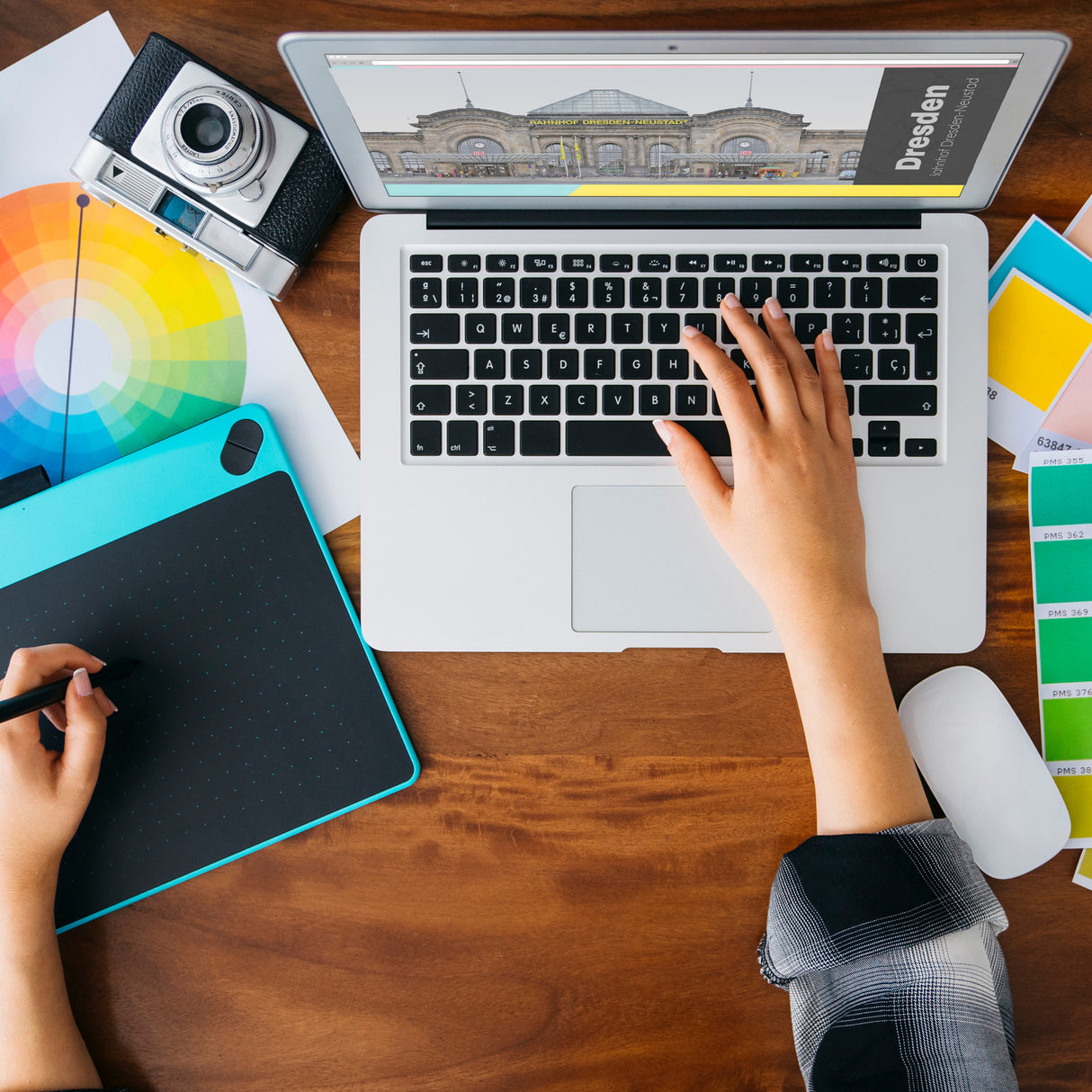 streetline Dresden Bahnhof Dresden-Neustadt Panorama Souvenir Magnet