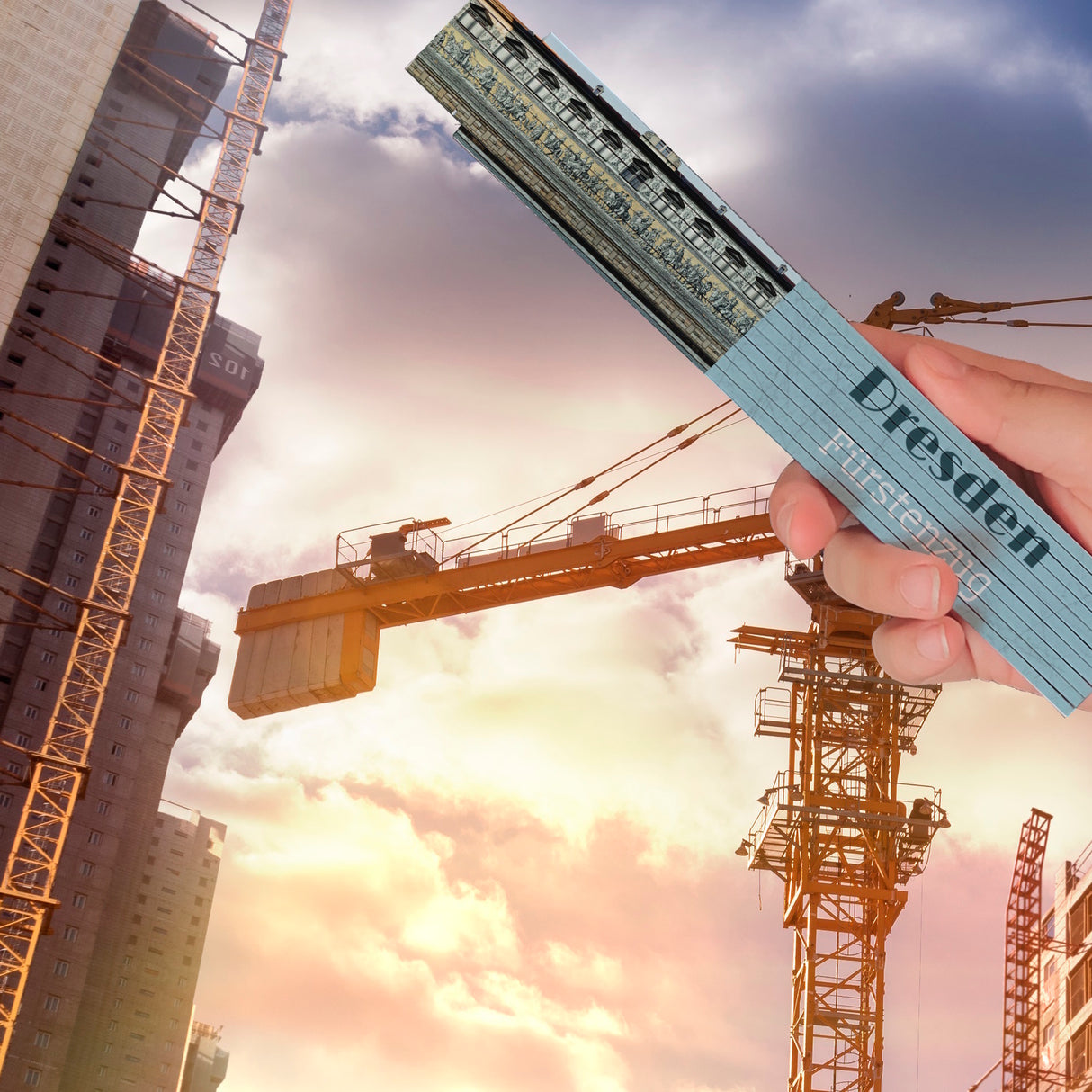 streetline Dresden Fürstenzug Meterstab aus Holz