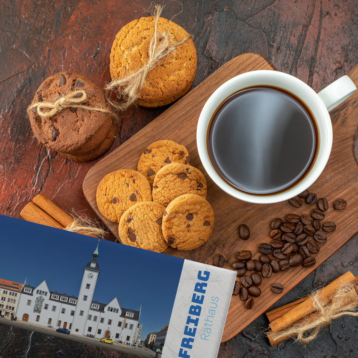 streetline Freiberg Rathaus Panorama Souvenir Magnet