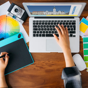 streetline Freiberg Rathaus Panorama Souvenir Magnet