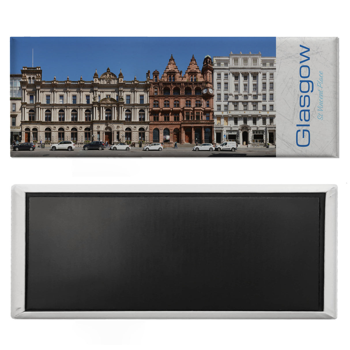 streetline Glasgow St Vincent Place Panorama Souvenir Magnet