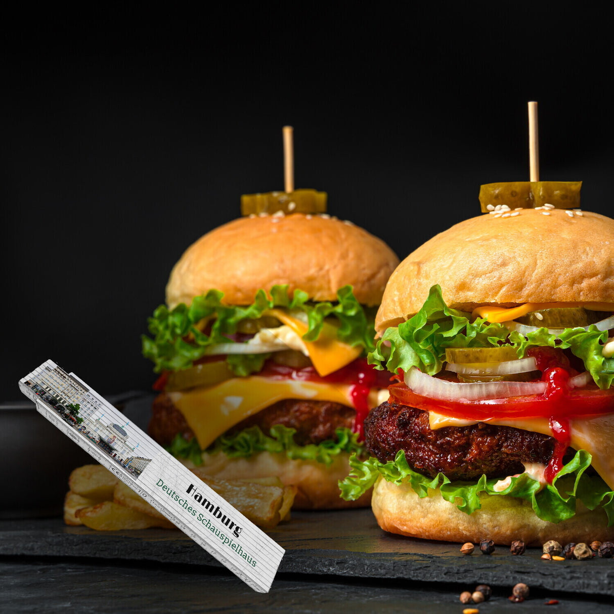 streetline Hamburg Deutsches Schauspielhaus Meterstab aus Holz