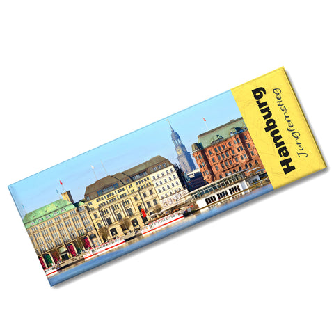 streetline Hamburg Jungfernstieg Panorama Souvenir Magnet