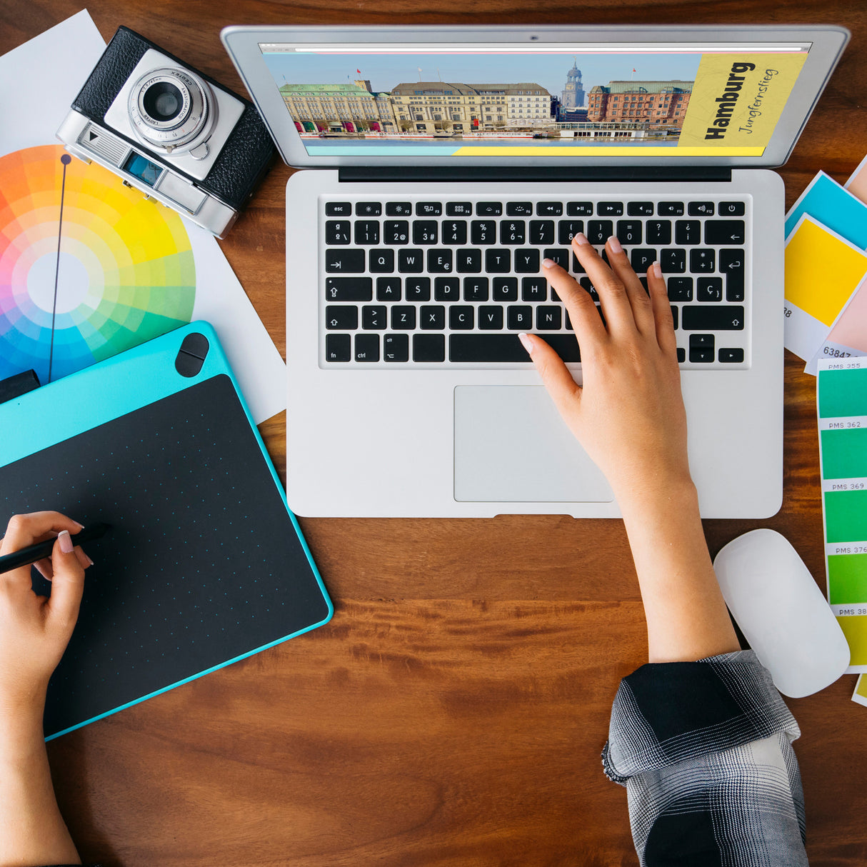 streetline Hamburg Jungfernstieg Panorama Souvenir Magnet