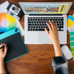 streetline Hamburg Jungfernstieg Panorama Souvenir Magnet