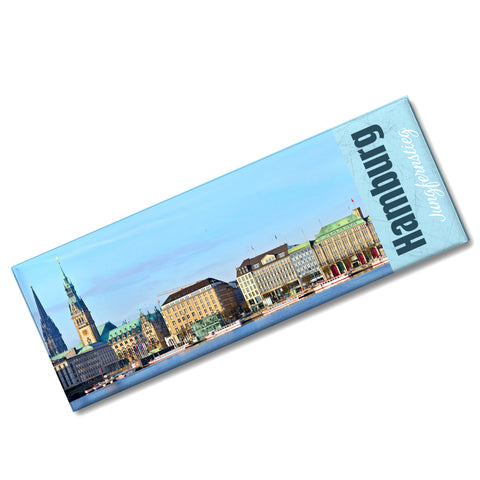 streetline Hamburg Jungfernstieg Panorama Souvenir Magnet