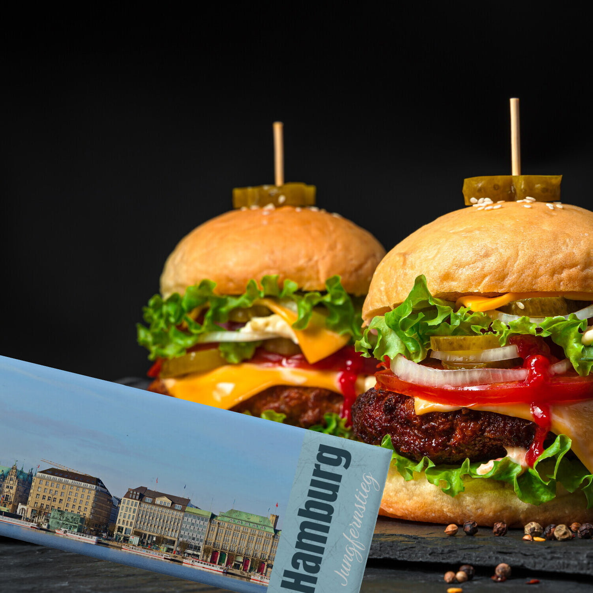 streetline Hamburg Jungfernstieg Panorama Souvenir Magnet