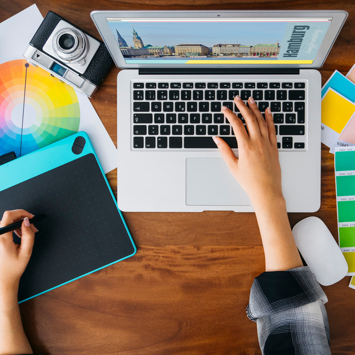 streetline Hamburg Jungfernstieg Panorama Souvenir Magnet