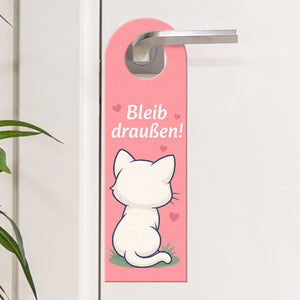 Bleib draußen! Komm rein! Kawaii Katzen Cartoon Türhänger
