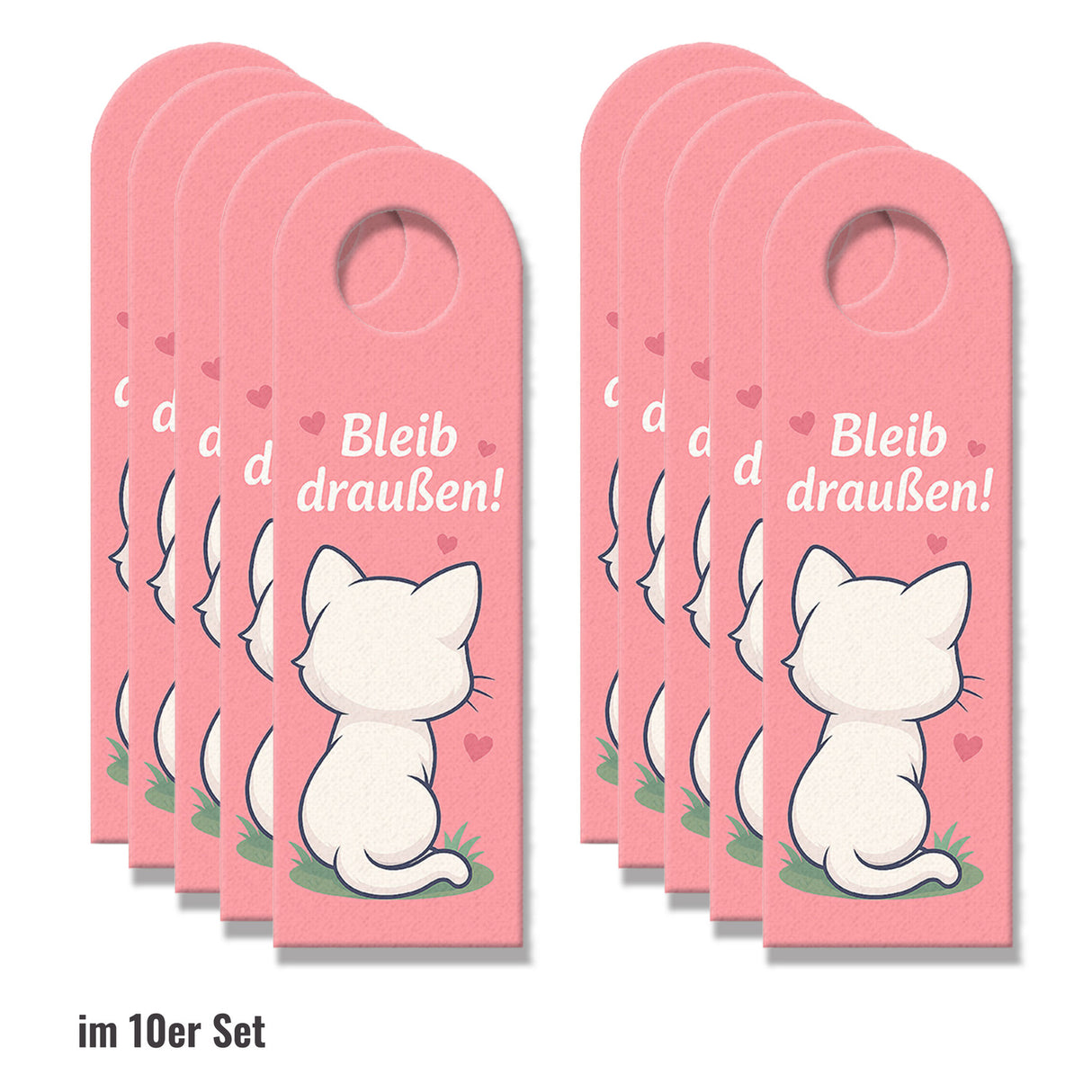 Bleib draußen! Komm rein! Kawaii Katzen Cartoon Türhänger