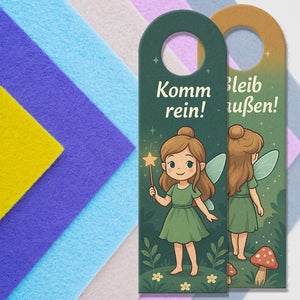 Bleib draußen! Komm rein! Fee im Wald Türhänger
