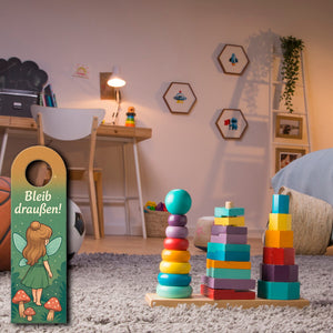 Bleib draußen! Komm rein! Fee im Wald Türhänger