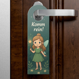 Bleib draußen! Komm rein! Fee im Wald Türhänger