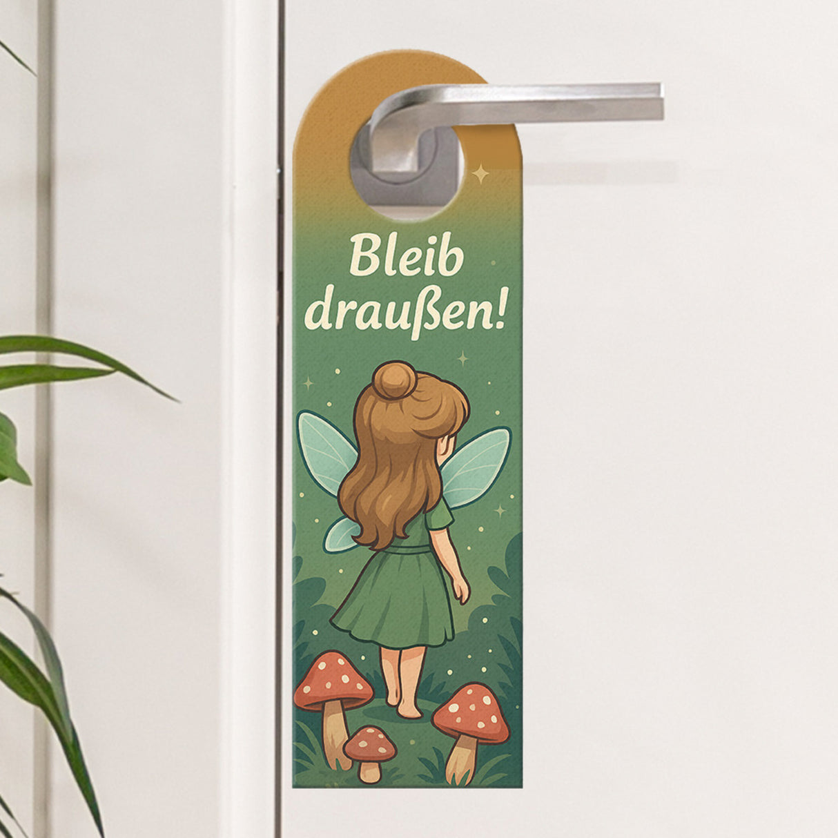 Bleib draußen! Komm rein! Fee im Wald Türhänger