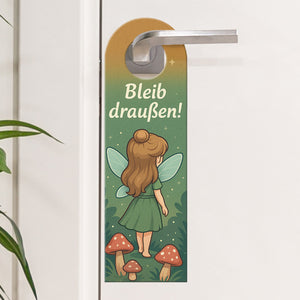 Bleib draußen! Komm rein! Fee im Wald Türhänger