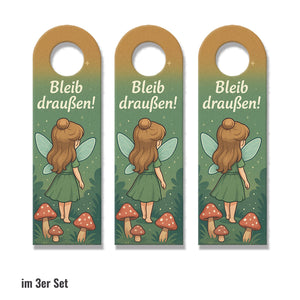 Bleib draußen! Komm rein! Fee im Wald Türhänger
