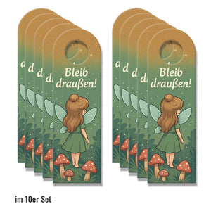 Bleib draußen! Komm rein! Fee im Wald Türhänger
