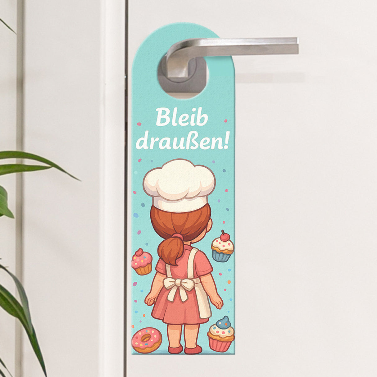 Cartoon Cupcakes Bleib draußen! Komm rein! Türhänger