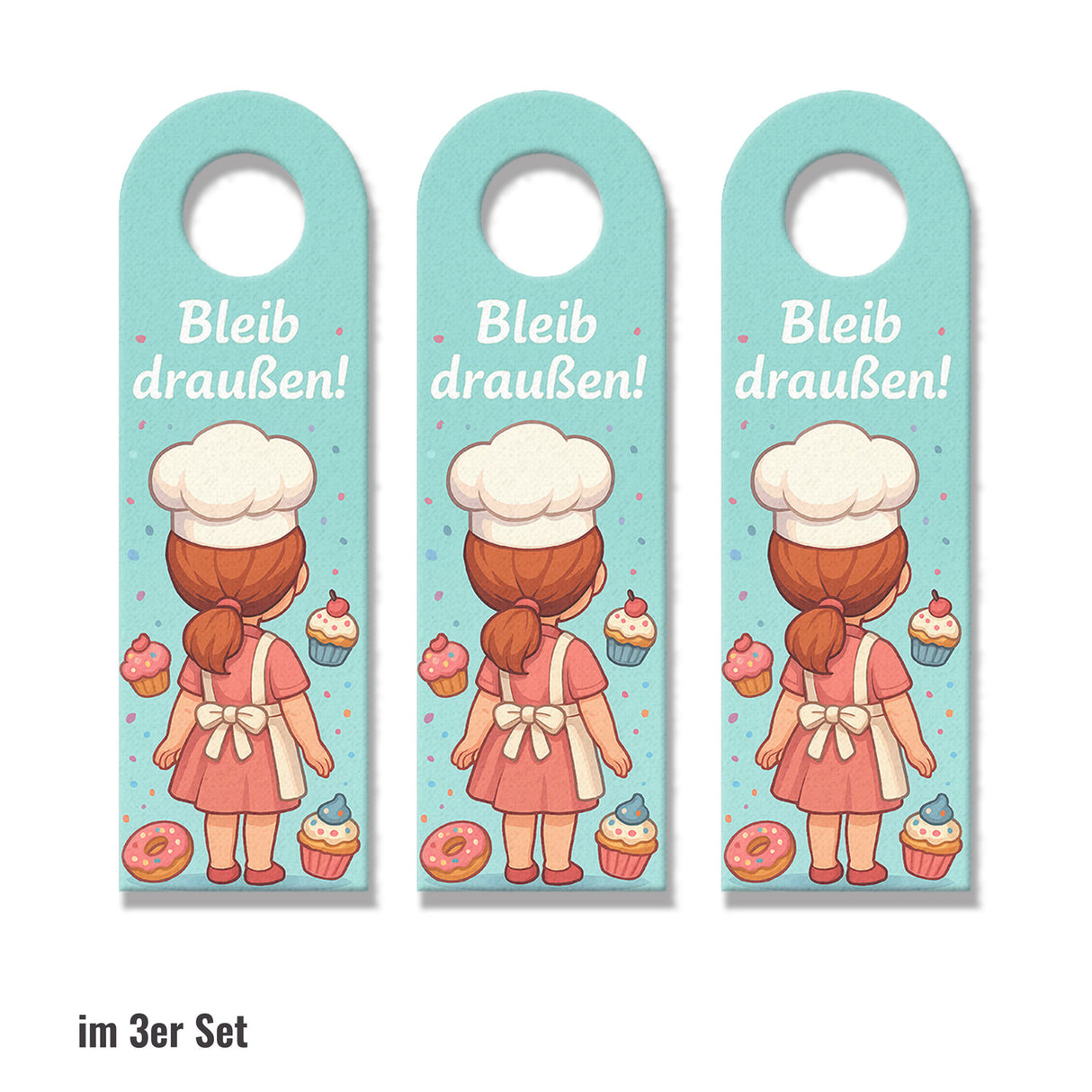 Cartoon Cupcakes Bleib draußen! Komm rein! Türhänger