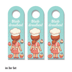 Cartoon Cupcakes Bleib draußen! Komm rein! Türhänger