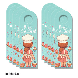 Cartoon Cupcakes Bleib draußen! Komm rein! Türhänger