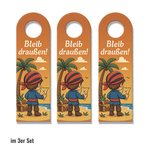 Piratenjunge Schatzkarte Bleib draußen! Komm rein! Türhänger