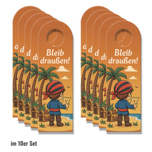 Piratenjunge Schatzkarte Bleib draußen! Komm rein! Türhänger