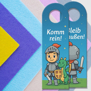 Ritter Drache Bleib draußen! Komm rein! Türhänger
