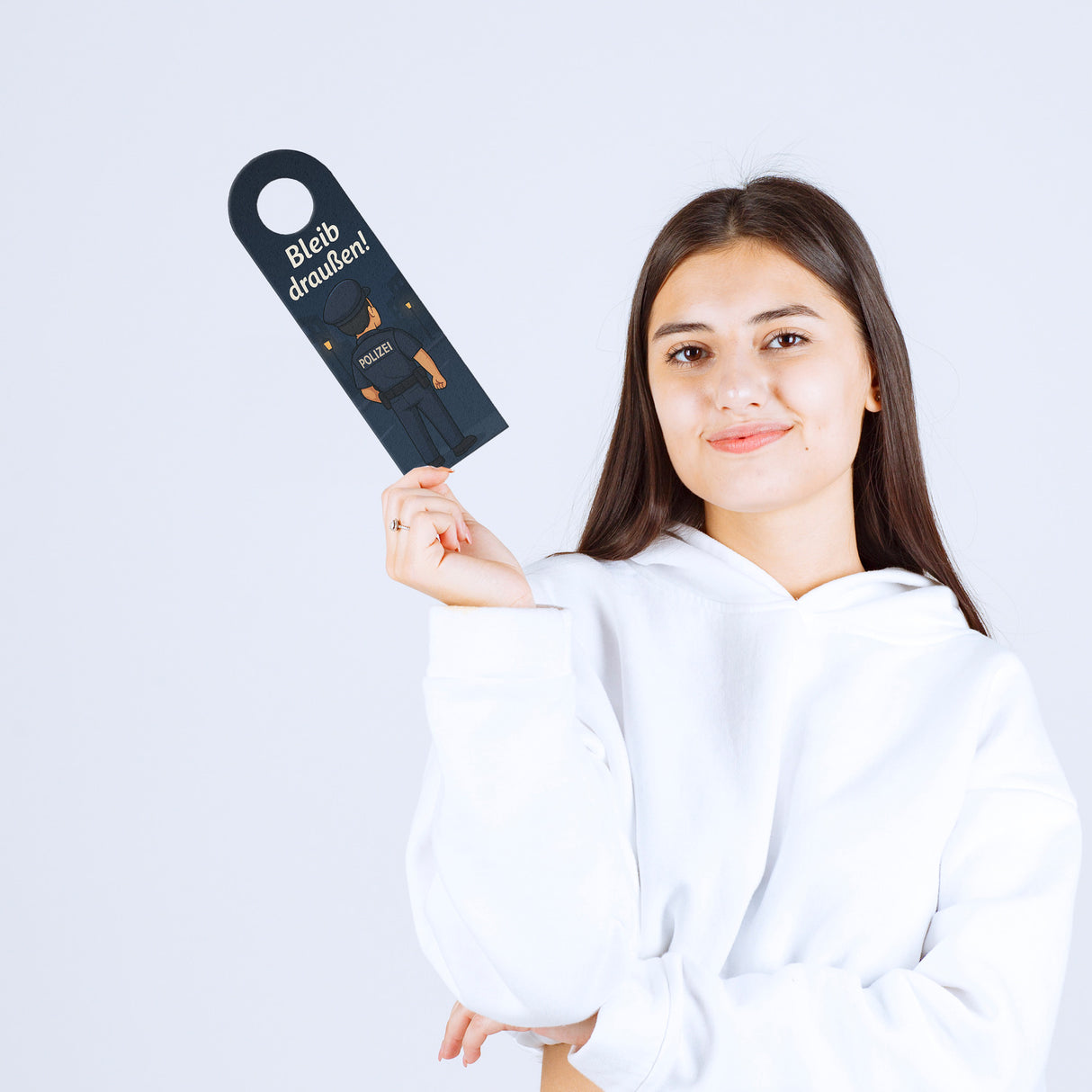 Polizisten Cartoon Bleib draußen! Komm rein! Türhänger