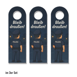 Polizisten Cartoon Bleib draußen! Komm rein! Türhänger