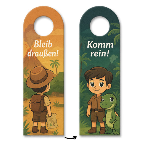 Abenteuer Entdecker Vulkan Dinosaurier Bleib draußen! Komm rein! Türhänger