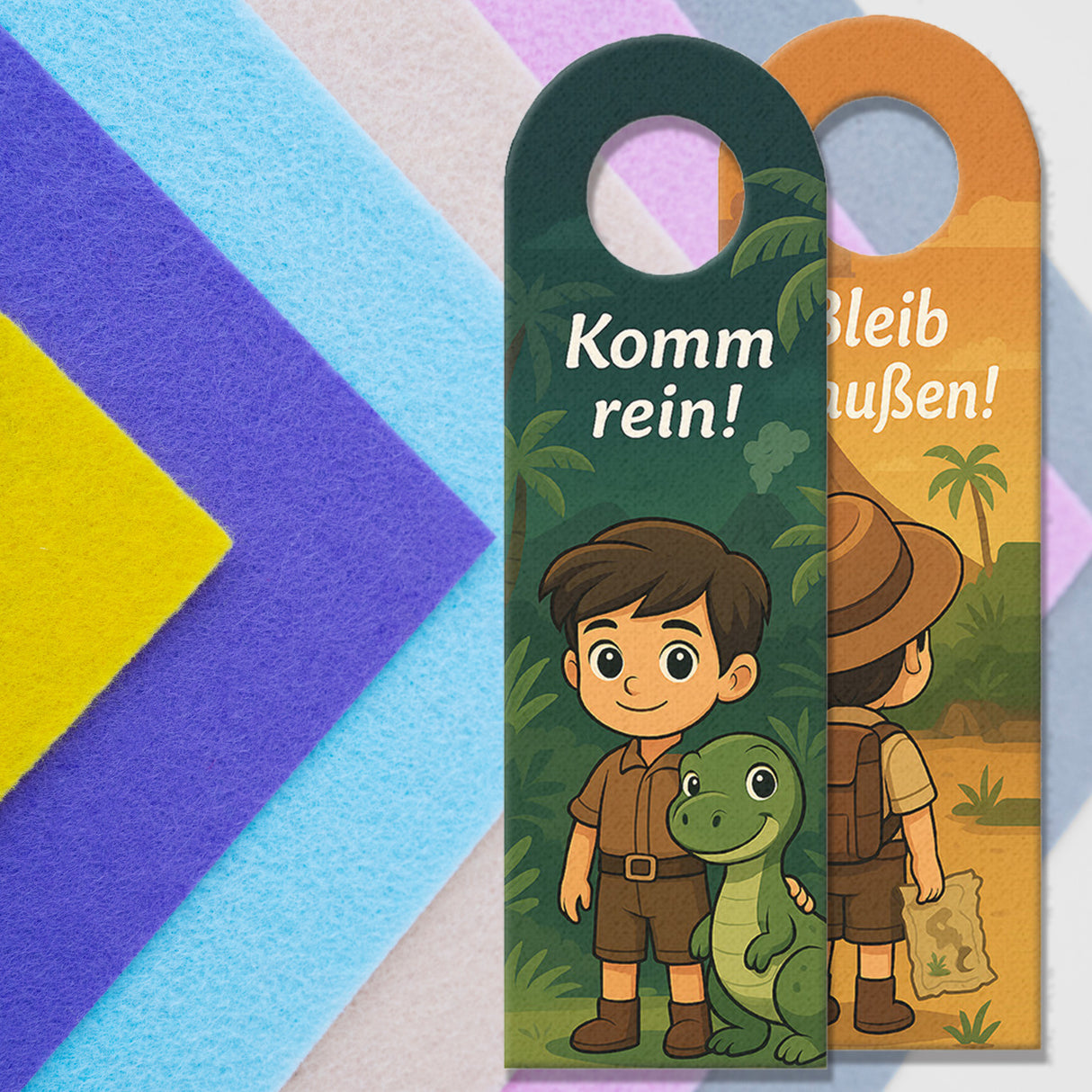 Abenteuer Entdecker Vulkan Dinosaurier Bleib draußen! Komm rein! Türhänger