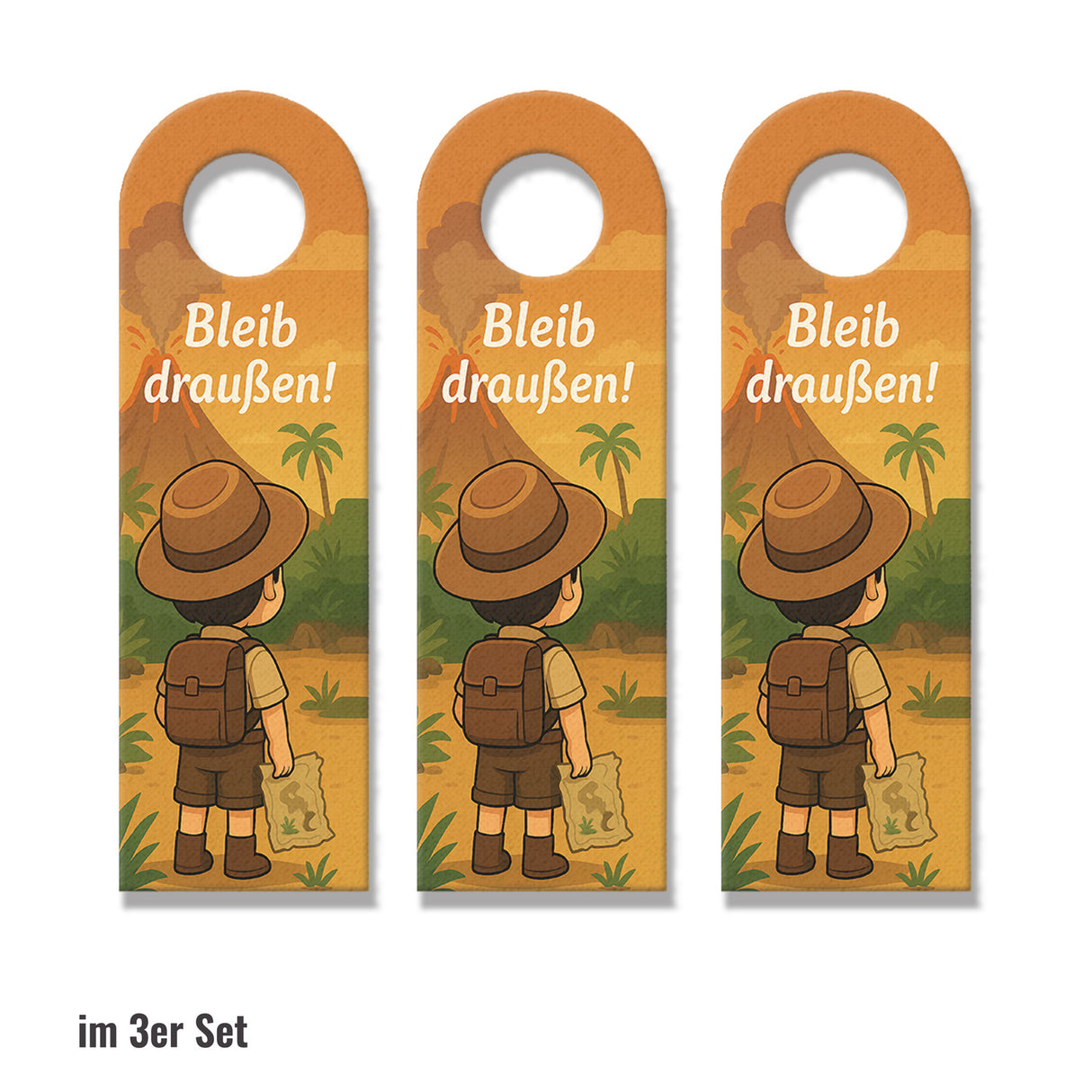 Abenteuer Entdecker Vulkan Dinosaurier Bleib draußen! Komm rein! Türhänger