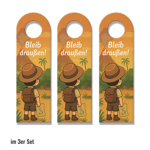 Abenteuer Entdecker Vulkan Dinosaurier Bleib draußen! Komm rein! Türhänger