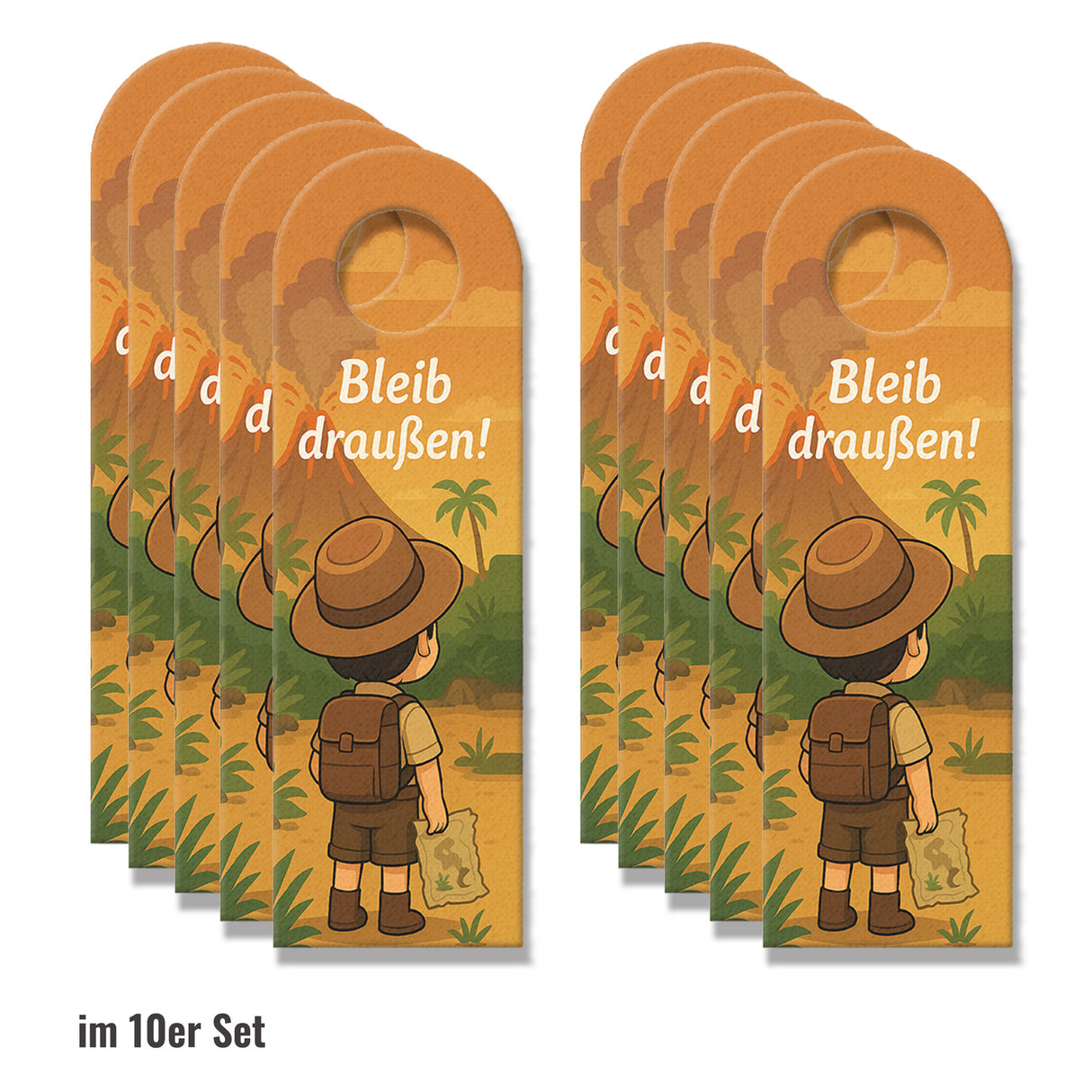 Abenteuer Entdecker Vulkan Dinosaurier Bleib draußen! Komm rein! Türhänger