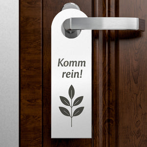 Modernes Blattdesign Bleib draußen! Komm rein! Türhänger